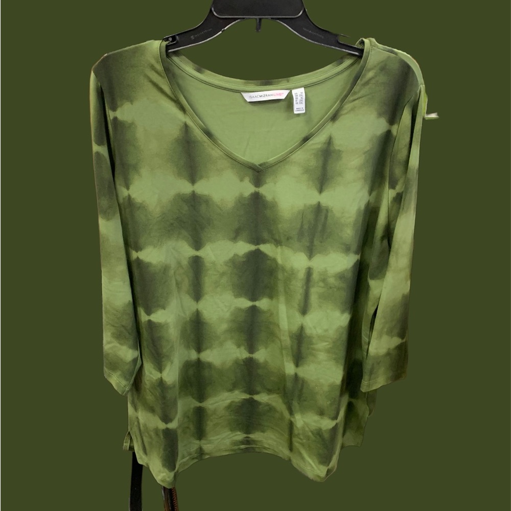 IsaacMizrahiLive plus size, v neck, 2/4 sleeve top